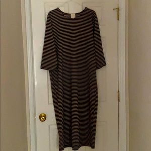 Zadie B’s ladies mocha & black striped dress sz3x
